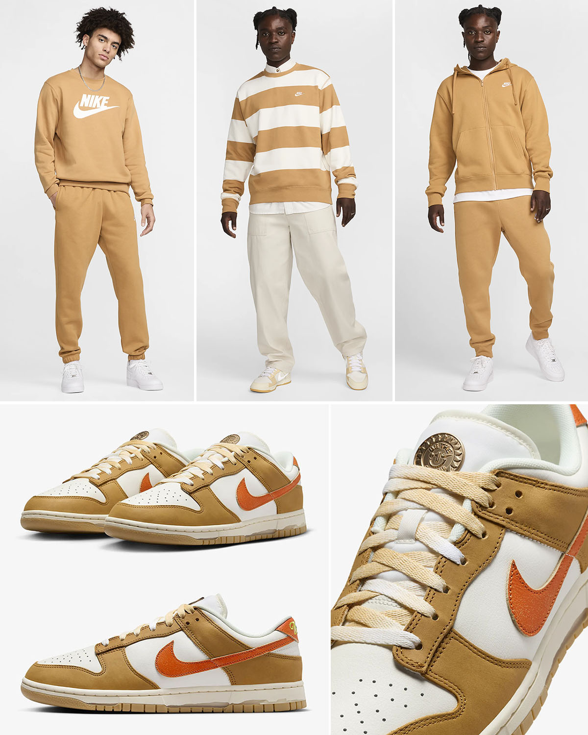 Nike Dunk Low Sail Coconut Milk Wheat Safety Orange Outfits to Match Sneakers