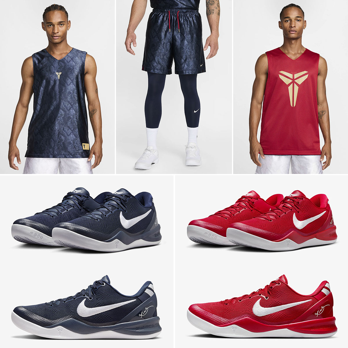 Nike Kobe 8 Protro University Red College Navy Jersey and Shorts to Match Shoes