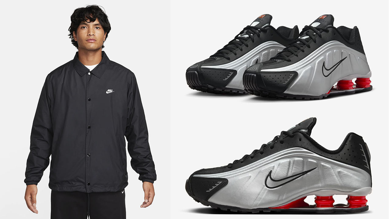 Nike Shox R4 OG Black Metallic Silver Jacket to Match Sneakers