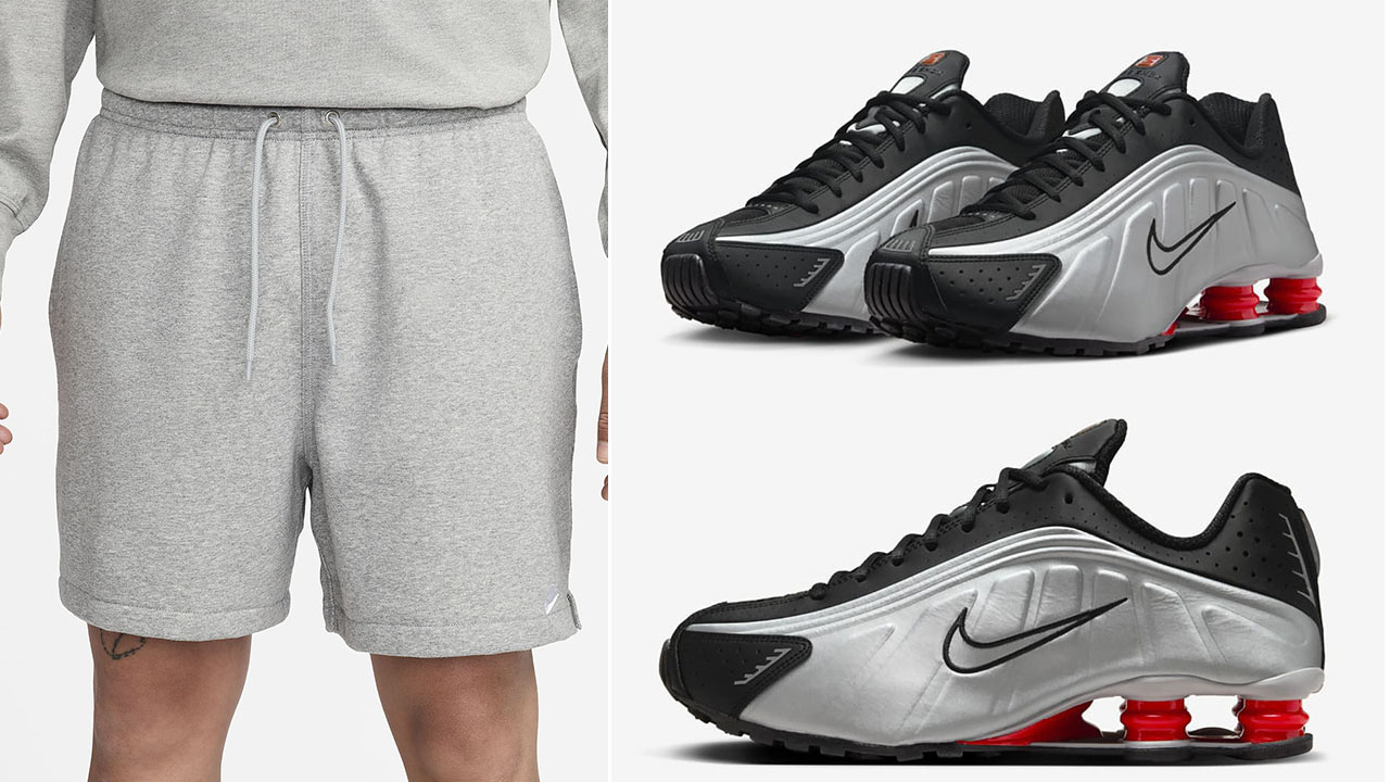 Nike Shox R4 OG Black Metallic Silver Shorts to Match