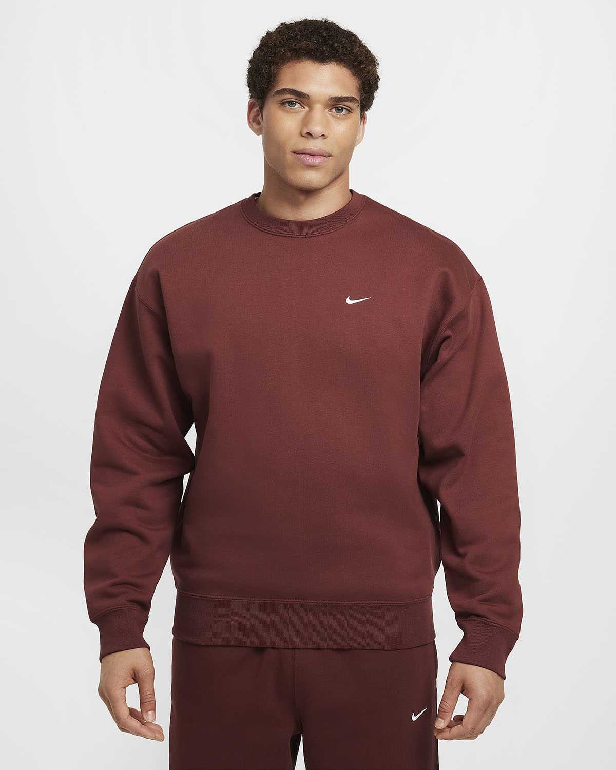 Nike Solo Swoosh Fleece Crew Sweatshirt Dark Pony 2