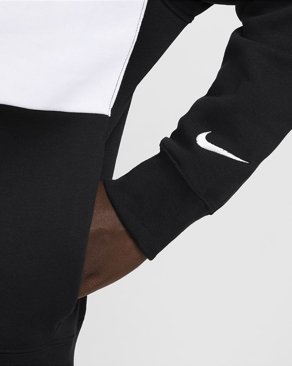 Nike Sportswear Color Block Hoodie Black White 3