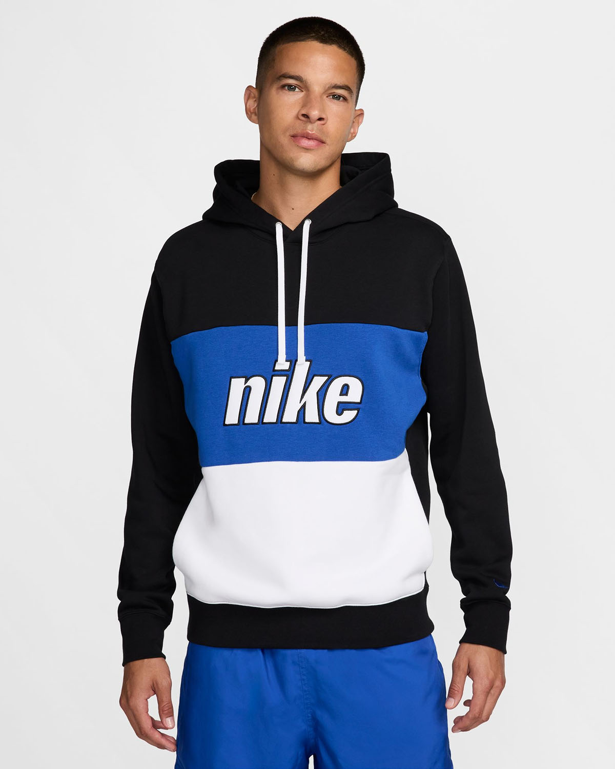 Nike Sportswear Color Block Hoodie Royal Blue Black White