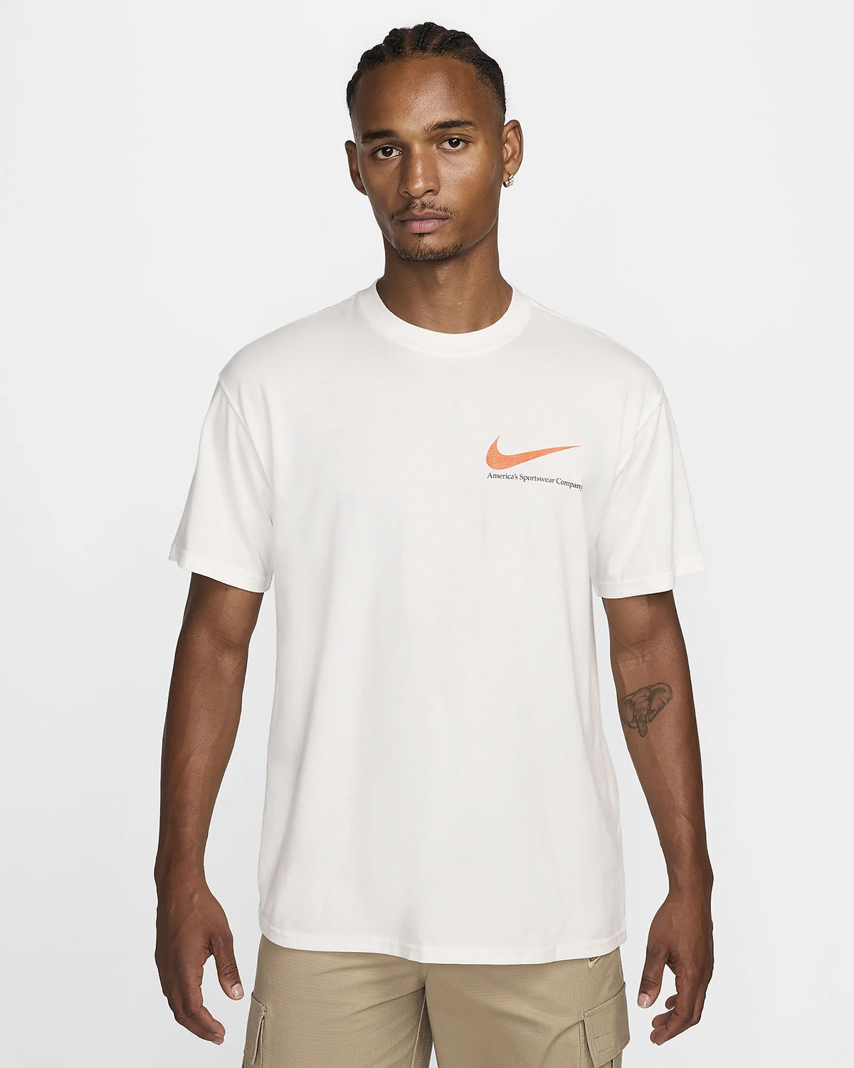 Nike Sportswear Max 90 Nike Country T Shirt Summit White Safety Orange 1