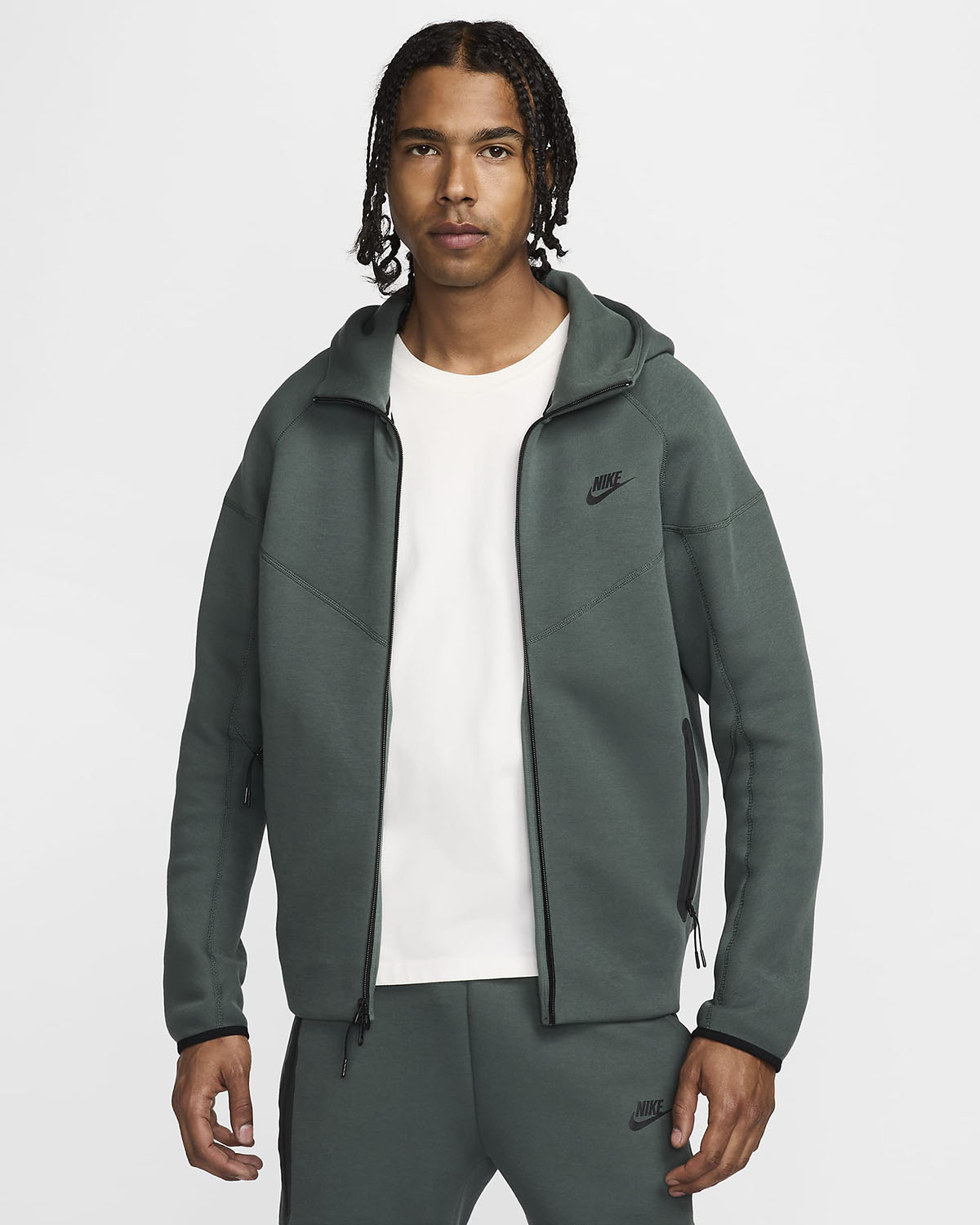 Nike Tech Fleece Full Zip Hoodie Vintage Green