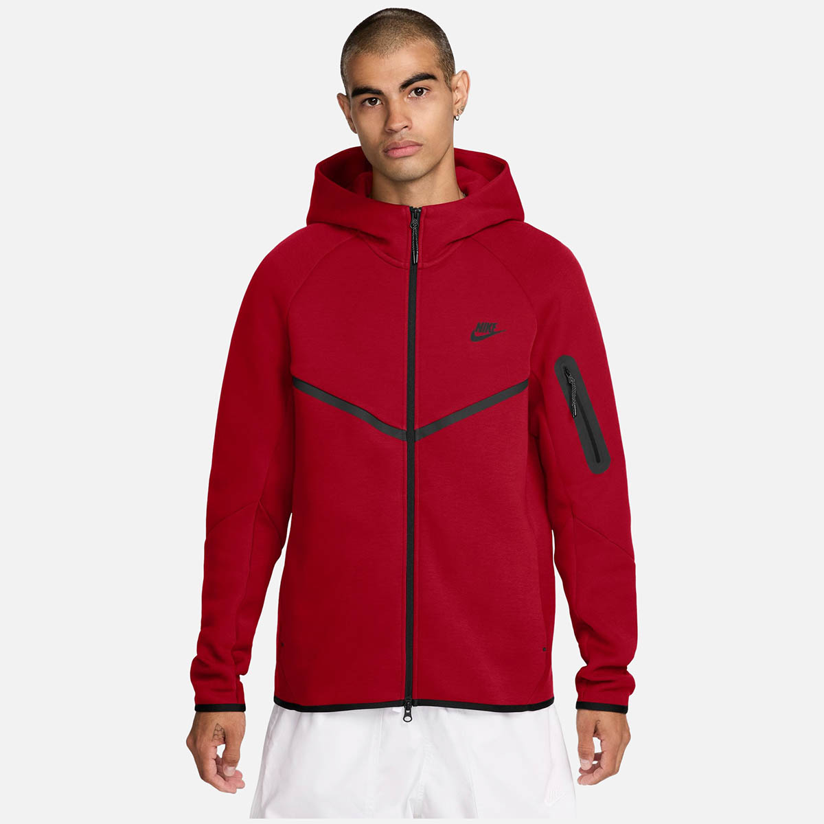 Nike Tech Fleece Full Zip Windrunner Hoodie Red Black 1