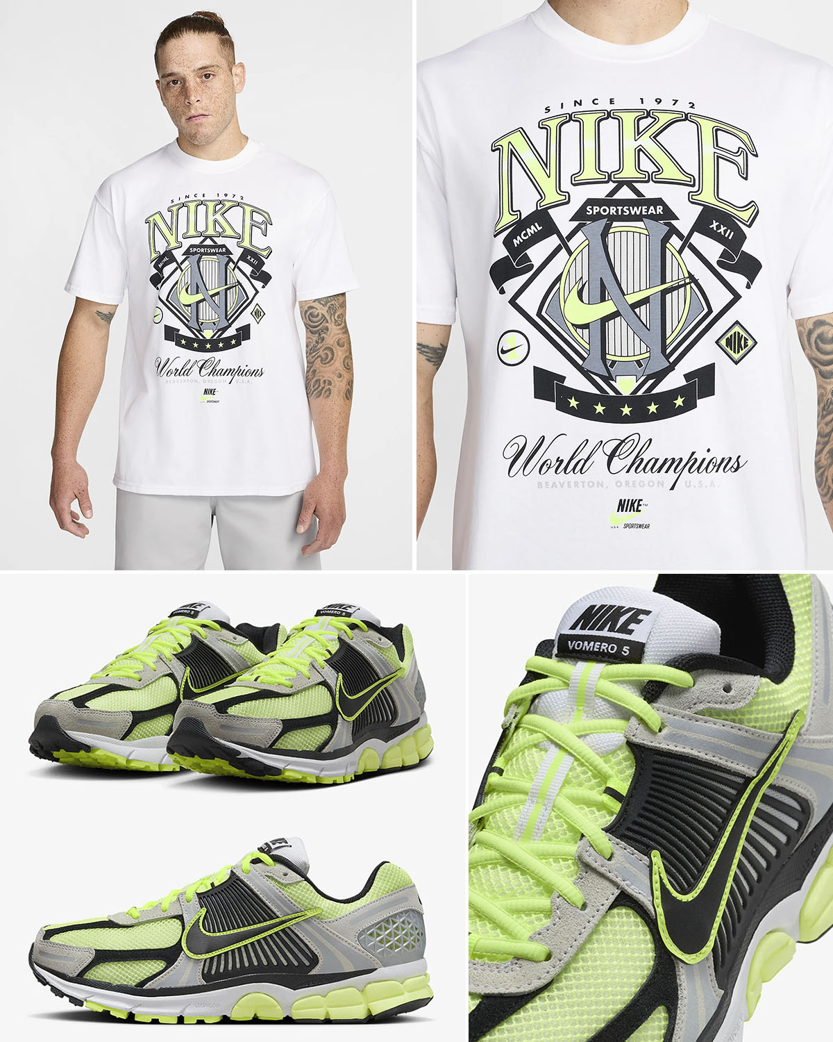 Nike Zoom Vomero 5 Volt Metallic Platinum Shirt Outfit