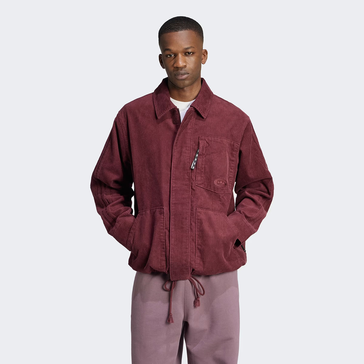 adidas Originals 90s Corduroy Chore Coat Shadow Red Burgundy