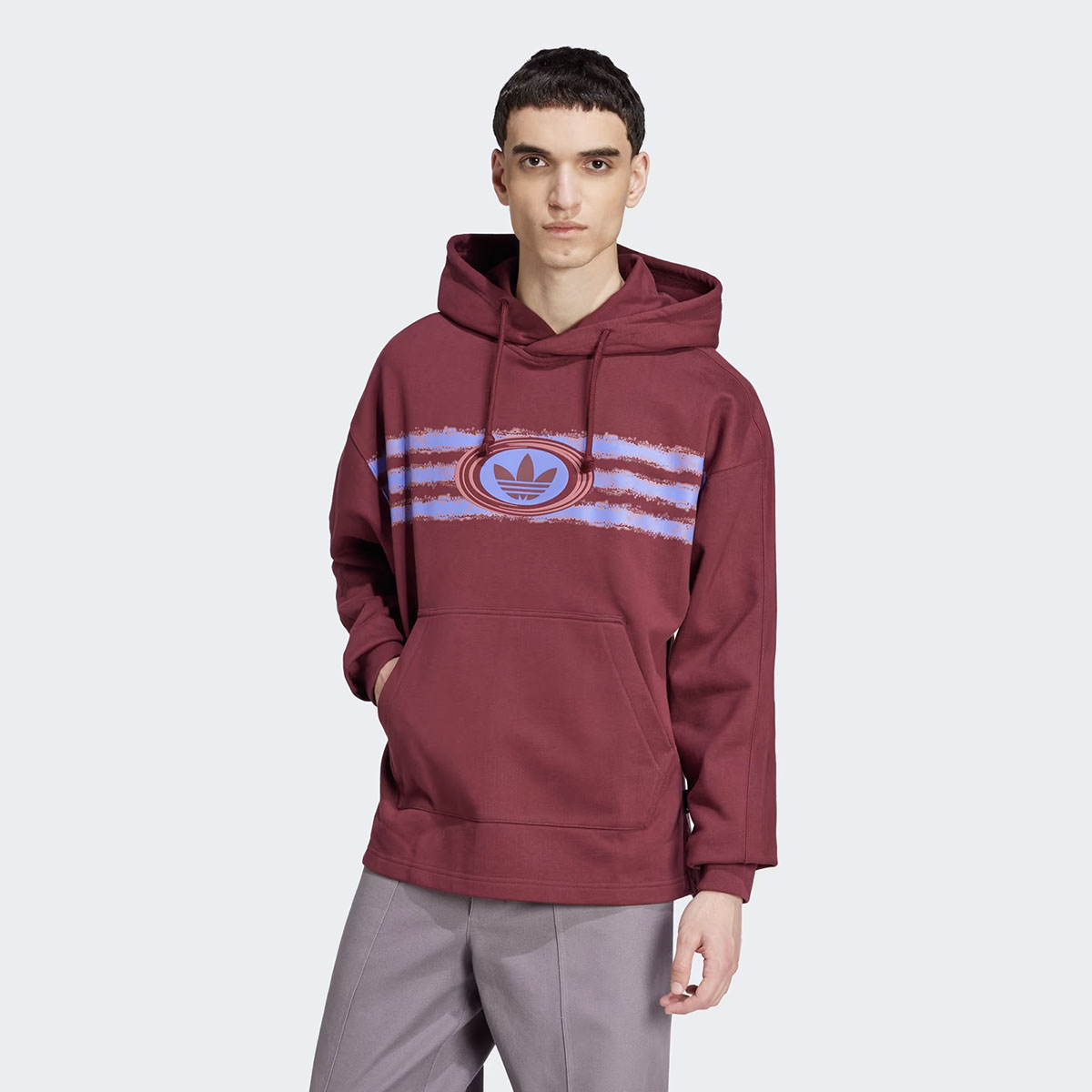 adidas Originals 90s Hoodie Shadow Red Burgundy