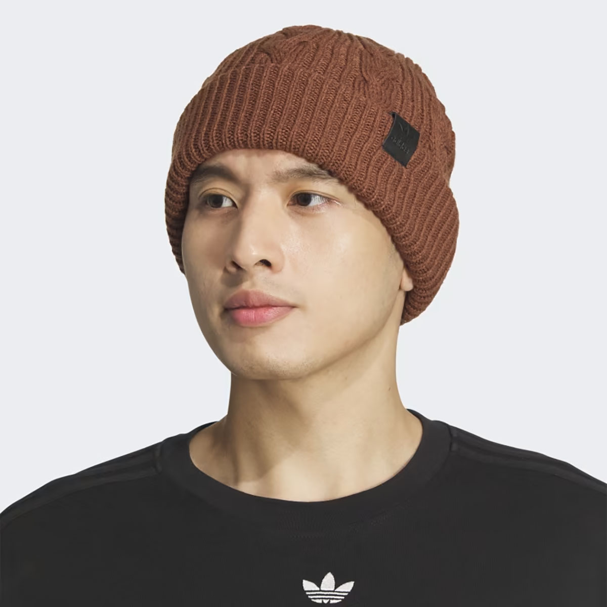 adidas originals Cable Knit Beanie Preloved Brown