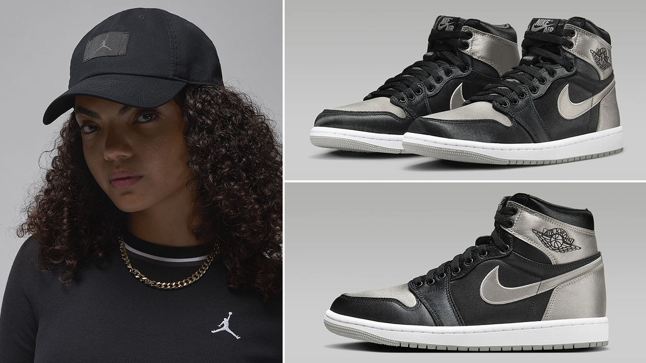 Air Jordan 1 High OG Satin Shadow Hat to Match Sneakers