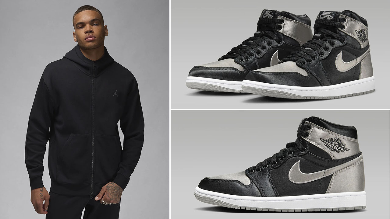 Air Jordan 1 High OG Satin Shadow Hoodie to Match Sneakers