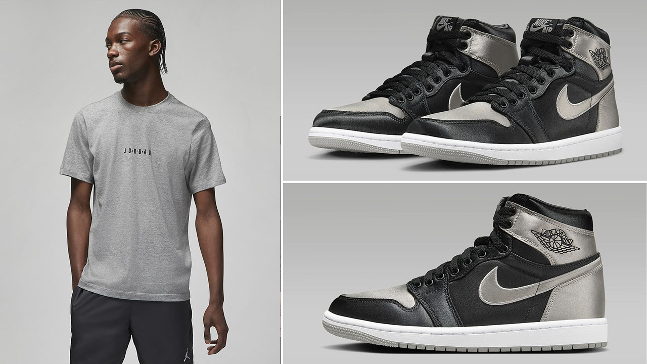 Air Jordan 1 High OG Satin Shadow T Shirt to Match Sneakers