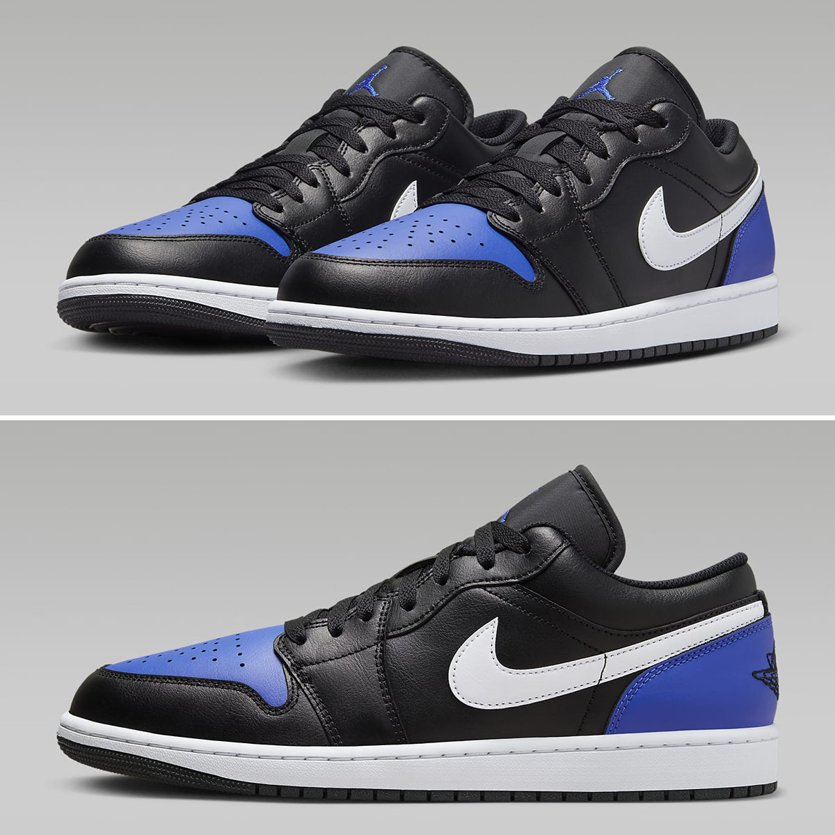 Air Jordan 1 Low Black Game Royal White Mens Shoes