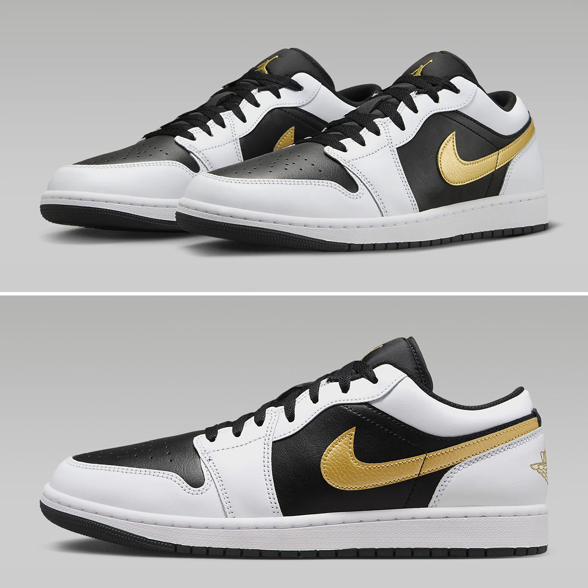 Air Jordan 1 Low White Black Gold