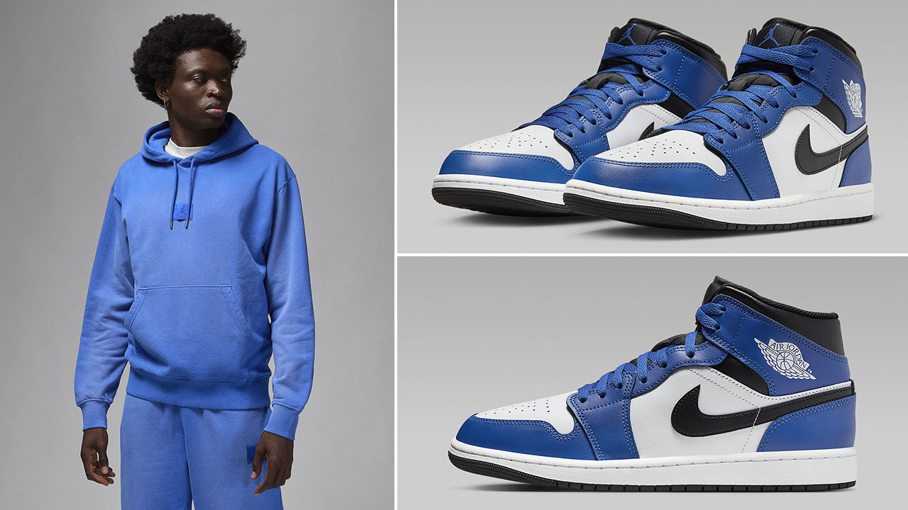 Air Jordan 1 Mid Game Royal Hoodie to Match Sneakers