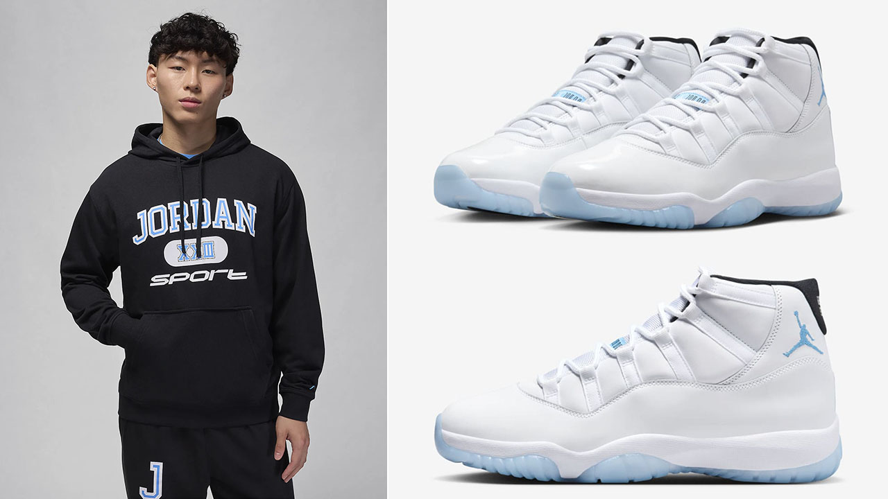 Air Jordan 11 Legend Blue Crossover Hoodie Outfit