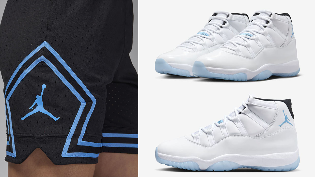 Air Jordan 11 Legend Blue Diamond Shorts Outfit