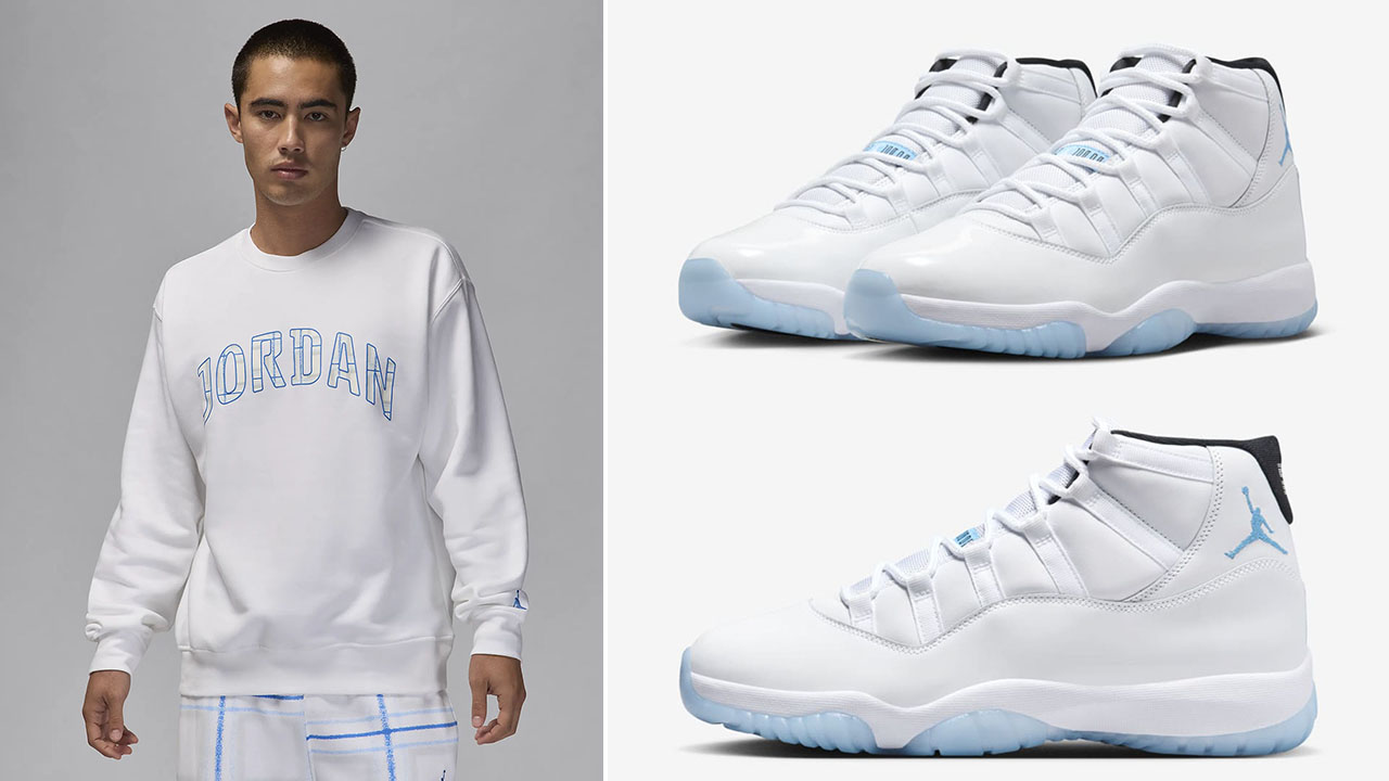 Air Jordan 11 Legend Blue Holiday 2024 Sweatshirt to Match Sneakers