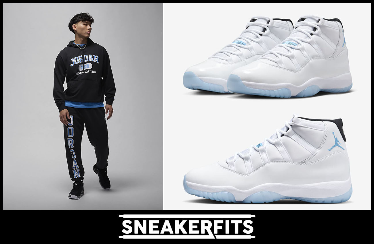 Air Jordan 11 Legend Blue Hoodie and Pants Outfit Sneakerfits