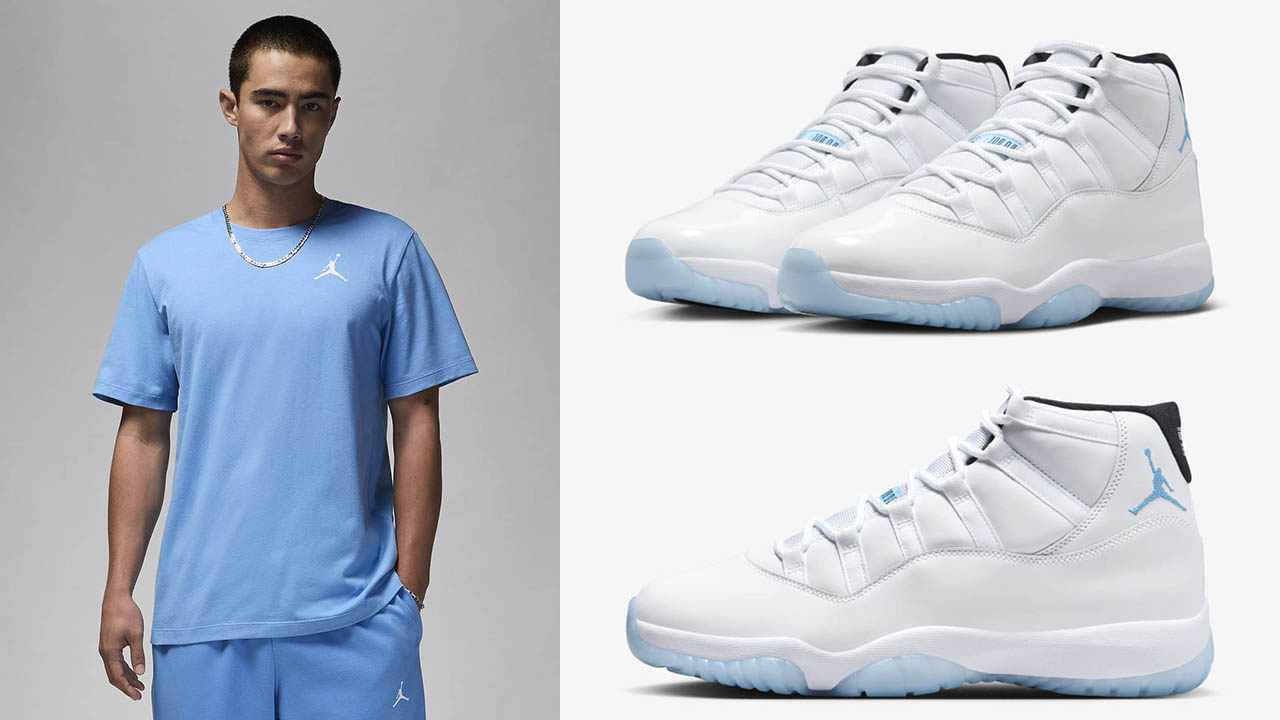 Air Jordan 11 Legend Blue Jumpman Embroidered T Shirt Outfit