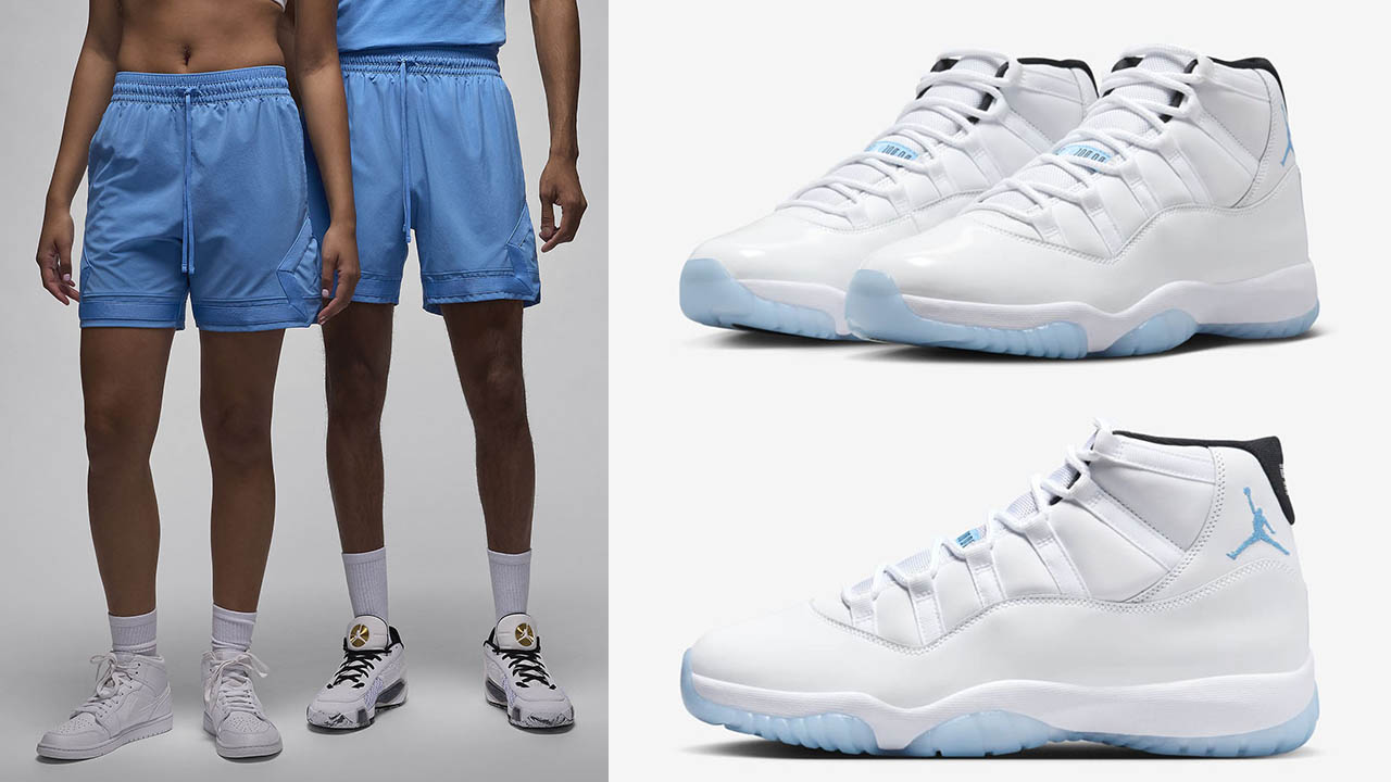 Air Jordan 11 Legend Blue Woven Diamond Shorts Outfit