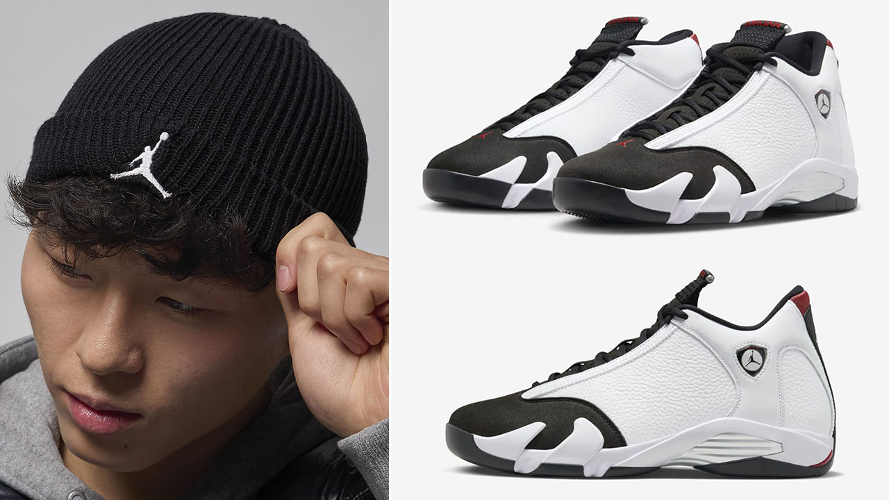 Air Jordan 14 Black Toe 2024 Beanie Hat to Match Sneakers