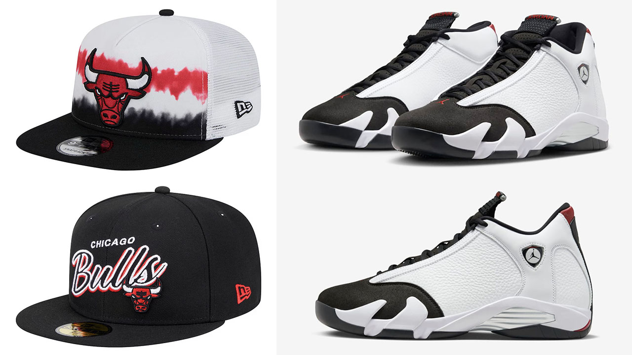 Air Jordan 14 Black Toe 2024 Bulls Hats New Era Caps