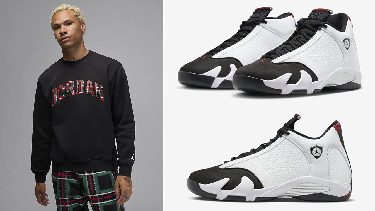 Air Jordan 14 Black Toe 2024 Holiday Sweatshirt Outfit