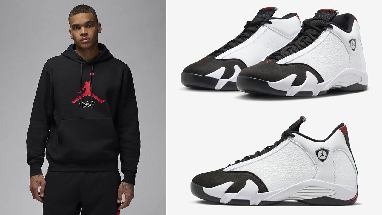 Air Jordan 14 Black Toe 2024 Hoodie and Pants to Match Sneakers