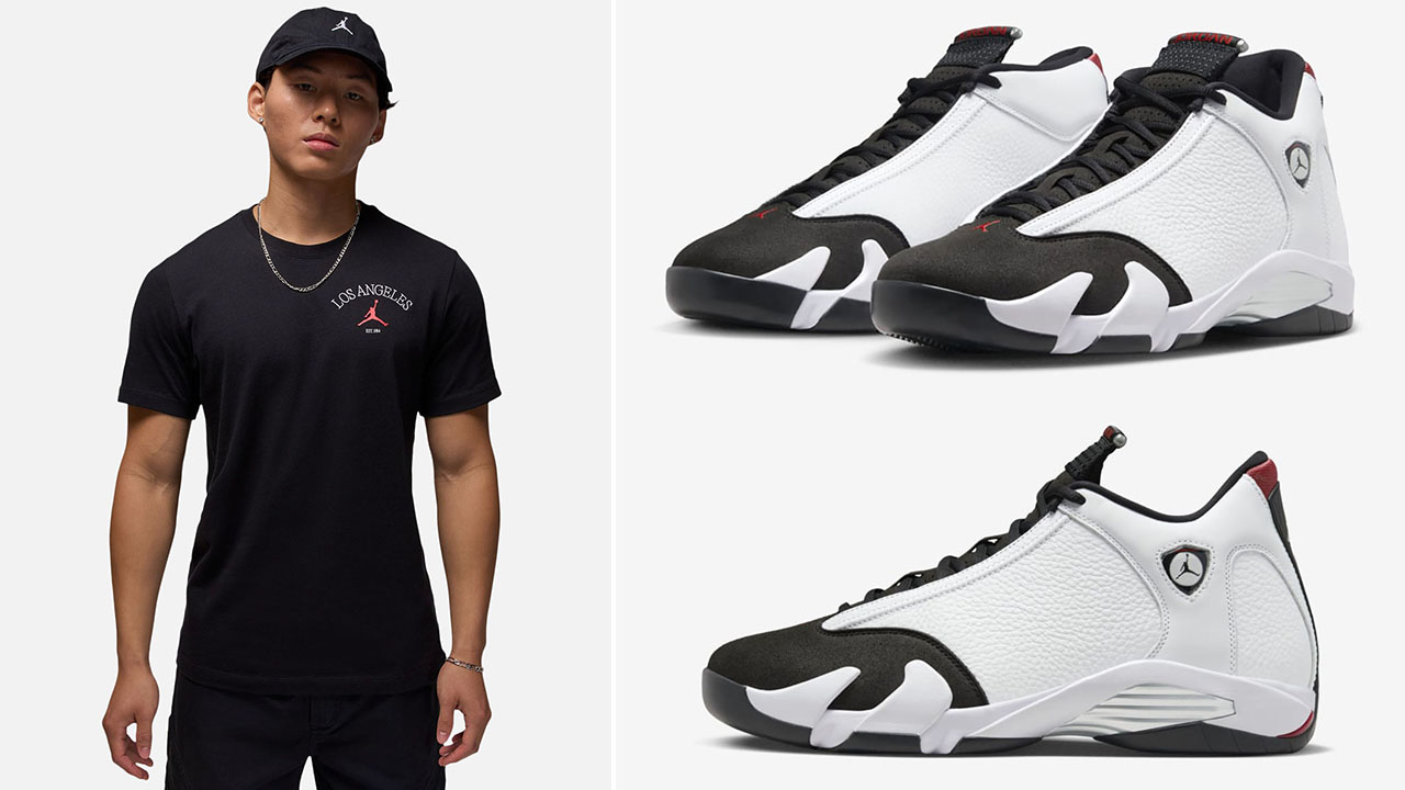 Air Jordan 14 Black Toe 2024 Los Angeles T Shirt Outfit