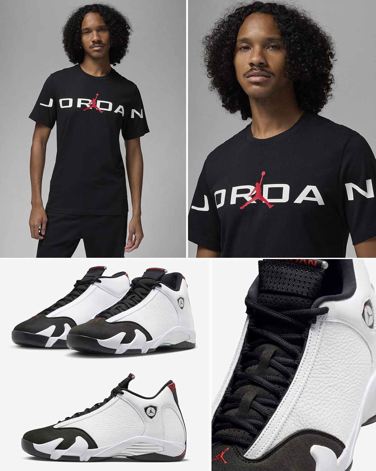 Air Jordan 14 Black Toe 2024 Sneakers and Shirt Outfit 2