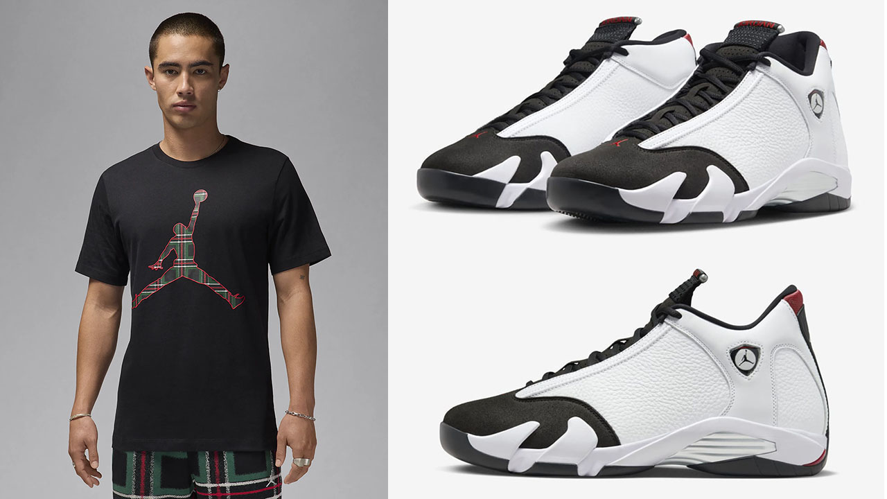 Air Jordan 14 Black Toe Holiday 2024 T Shirt Outfit