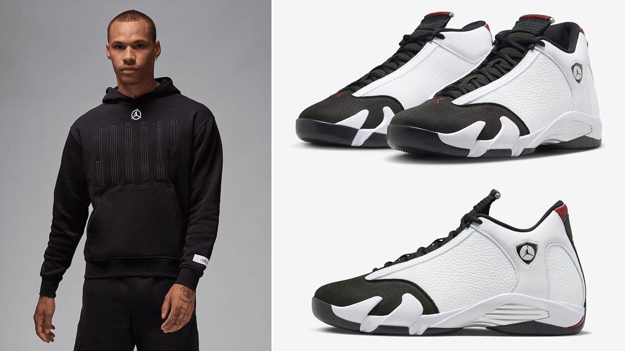 Air Jordan 14 Black Toe Hoodie to Match Shoes