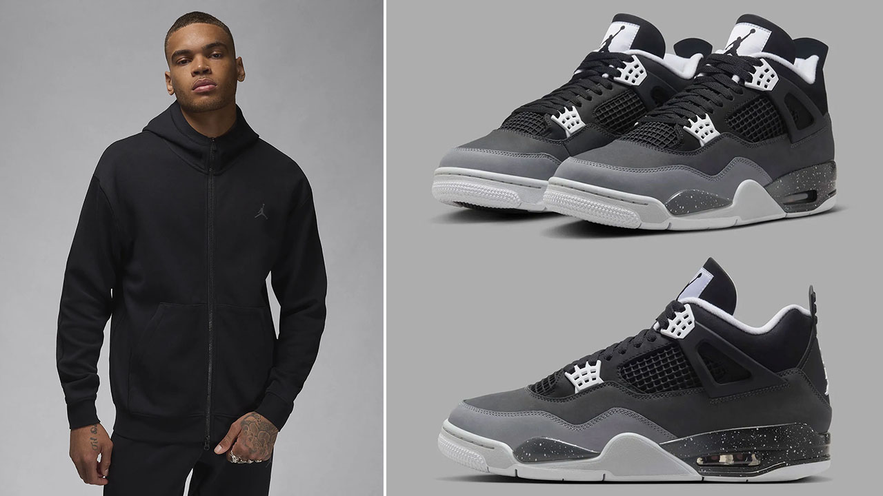 Air Jordan 4 Fear Black Full Zip Hoodie to Match Sneakers