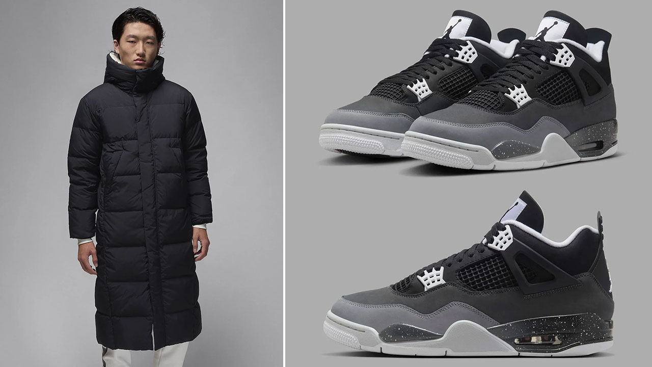 Air Jordan 4 Fear Black Parka Jacket to Match Sneakers