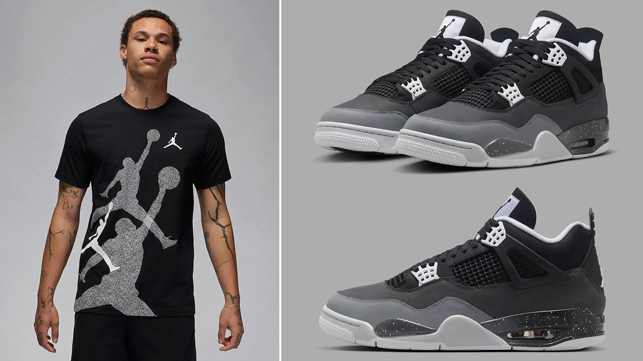 Air Jordan 4 Fear Black T Shirt to Match Sneakers