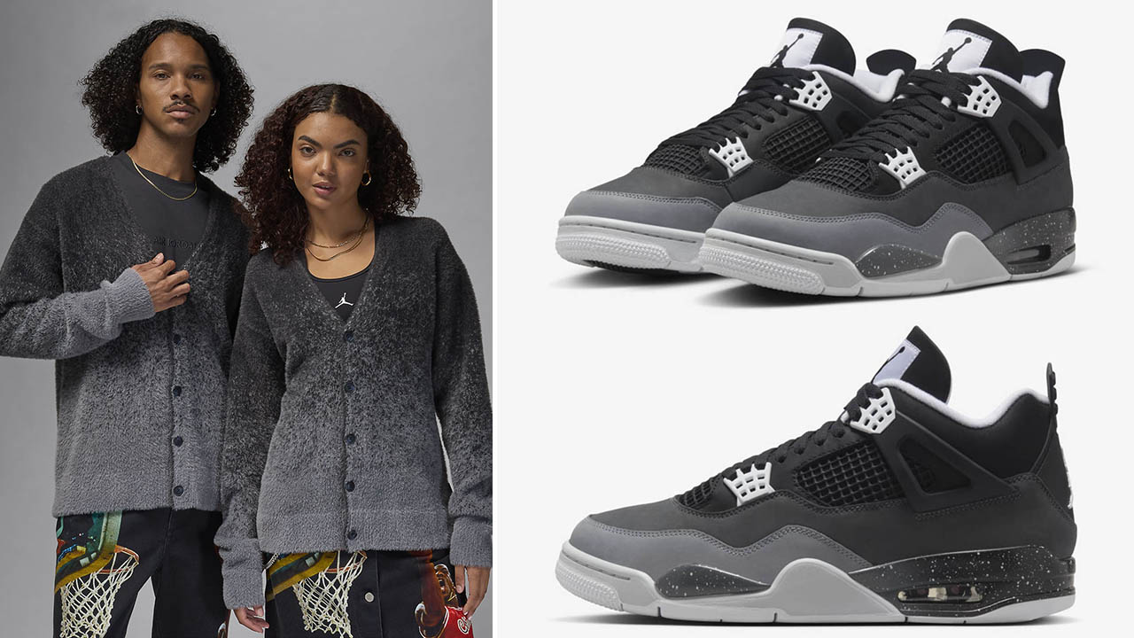 Air Jordan 4 Fear Cardigan Sweater to Match Sneakers