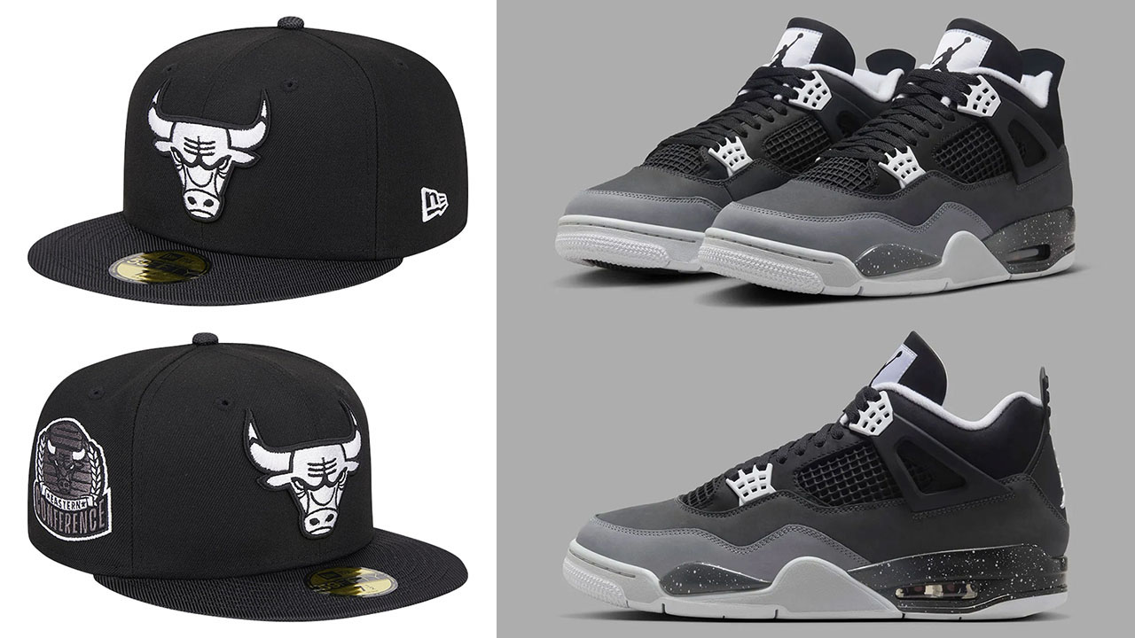 Air Jordan 4 Fear Chicago Bulls Fitted Hat to Match Sneakers