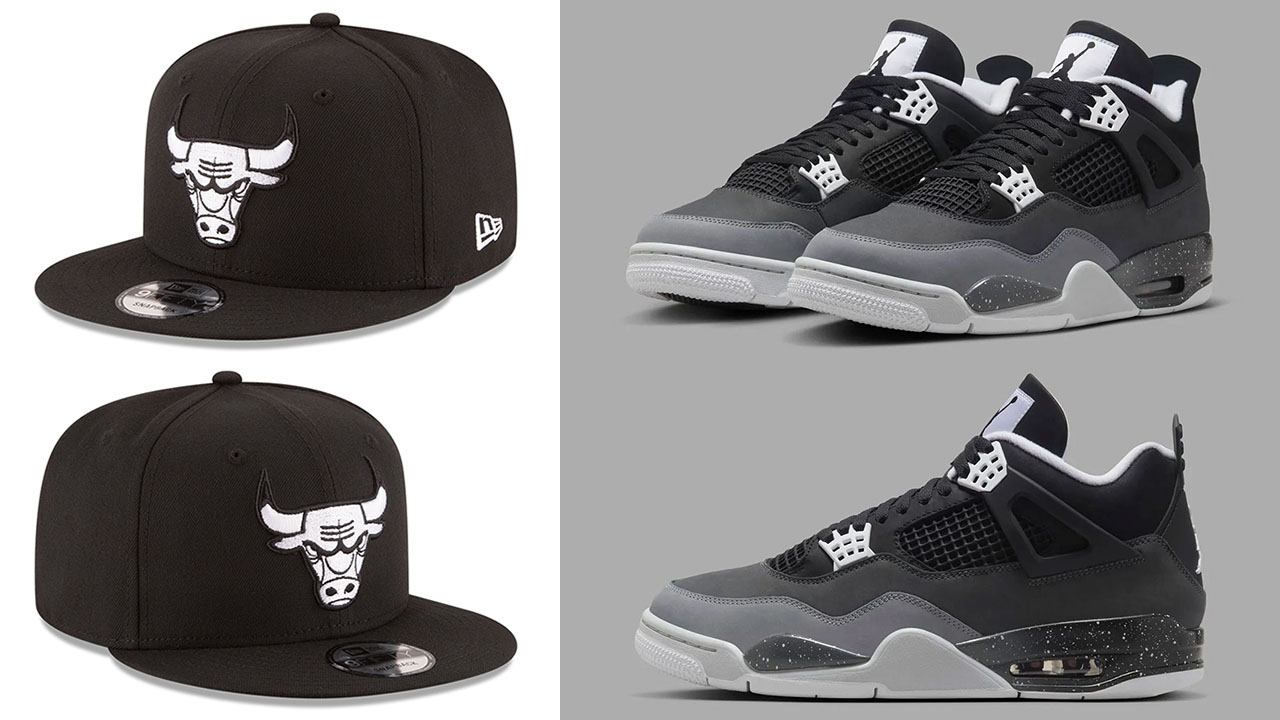 Air Jordan 4 Fear Chicago Bulls Snapback Hat to Match Sneakers