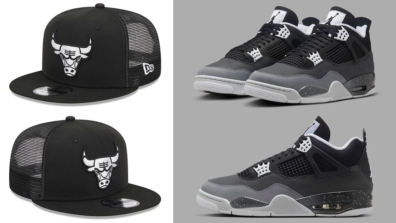 Air Jordan 4 Fear Chicago Bulls Trucker Hat to Match Sneakers