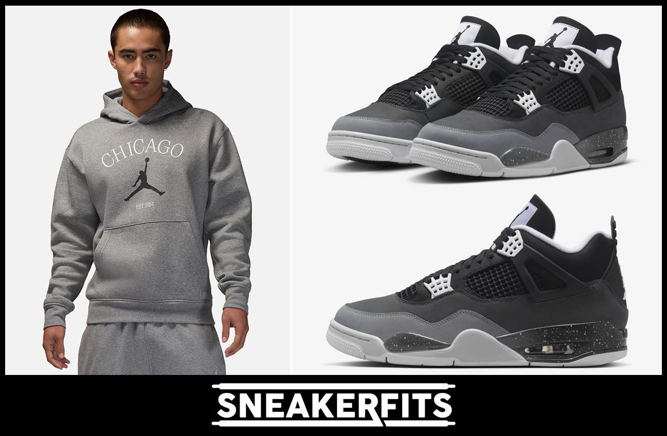 Air Jordan 4 Fear Chicago Hoodie Outfit Sneakerfits