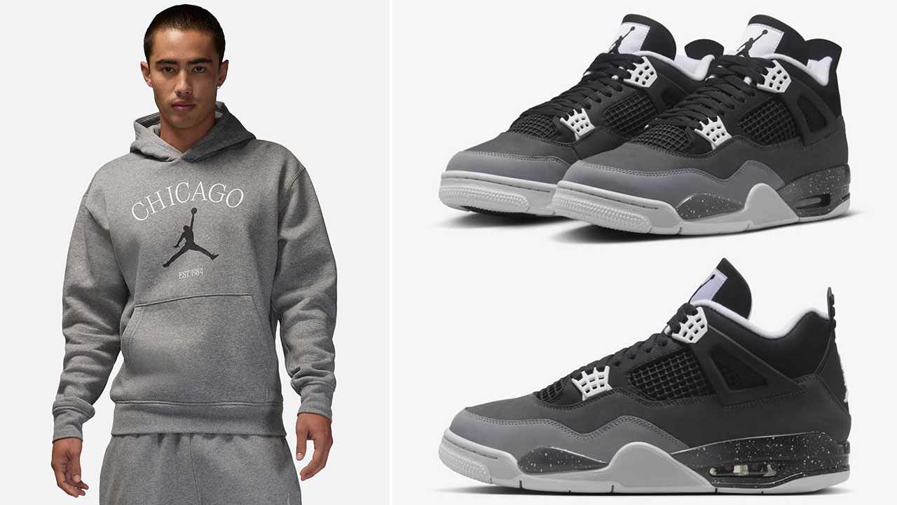 Air Jordan 4 Fear Chicago Hoodie Outfit