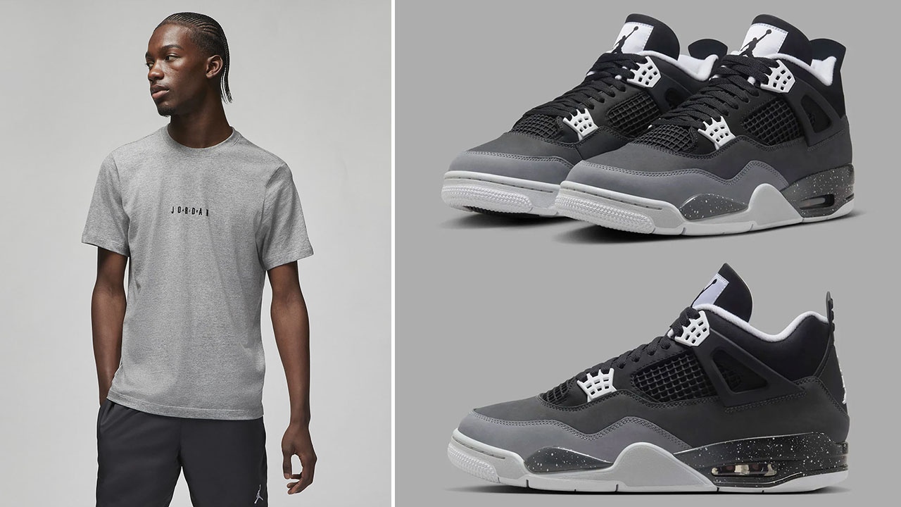 Air Jordan 4 Fear Grey T Shirt to Match Sneakers