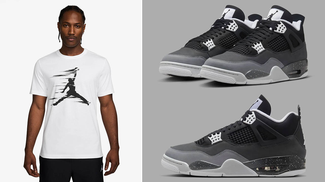 Air Jordan 4 Fear White Tee to Match Sneakers