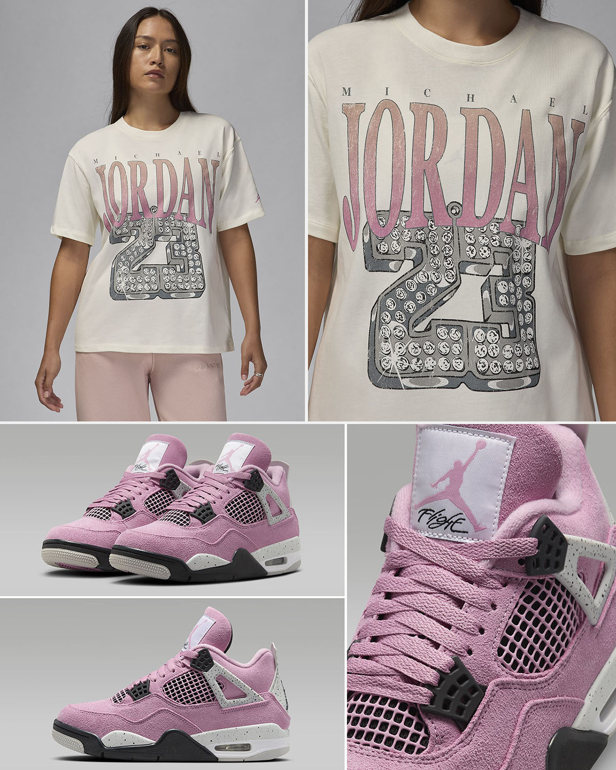 Air Jordan 4 Orchid Graphic T Shirt Outfit