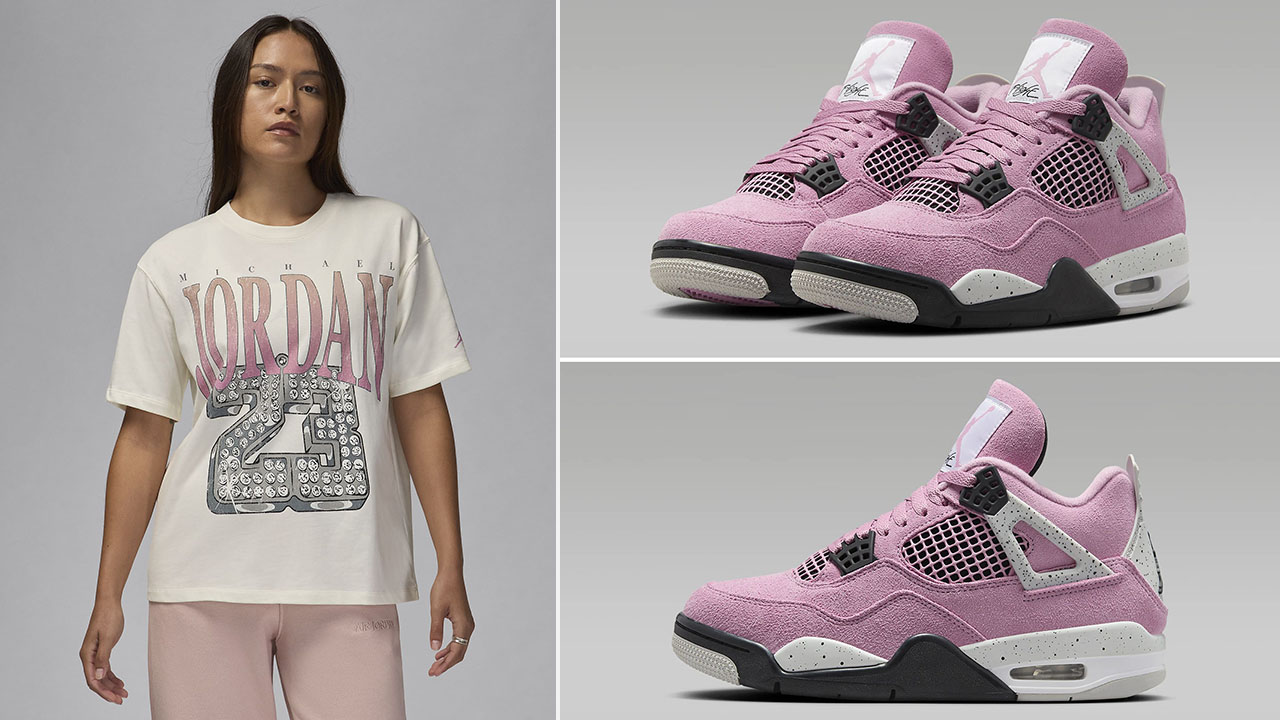 Air Jordan 4 Orchid Graphic T Shirt to Match Sneakers