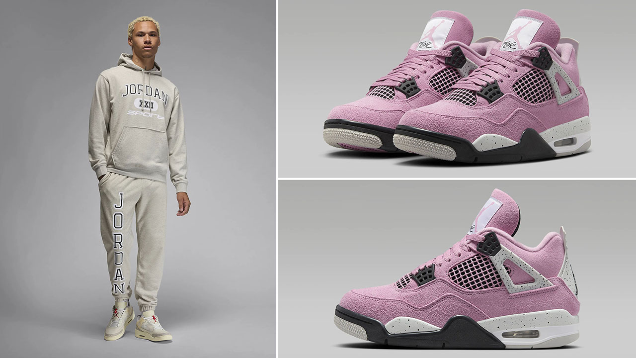 Air Jordan 4 Orchid Mens Hoodie and Pants Outfit