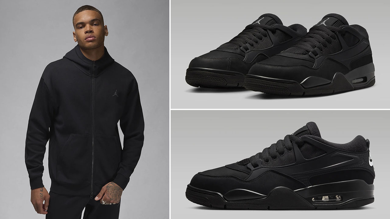 Air Jordan 4 RM Black Cat Zip Hoodie to Match Sneakers