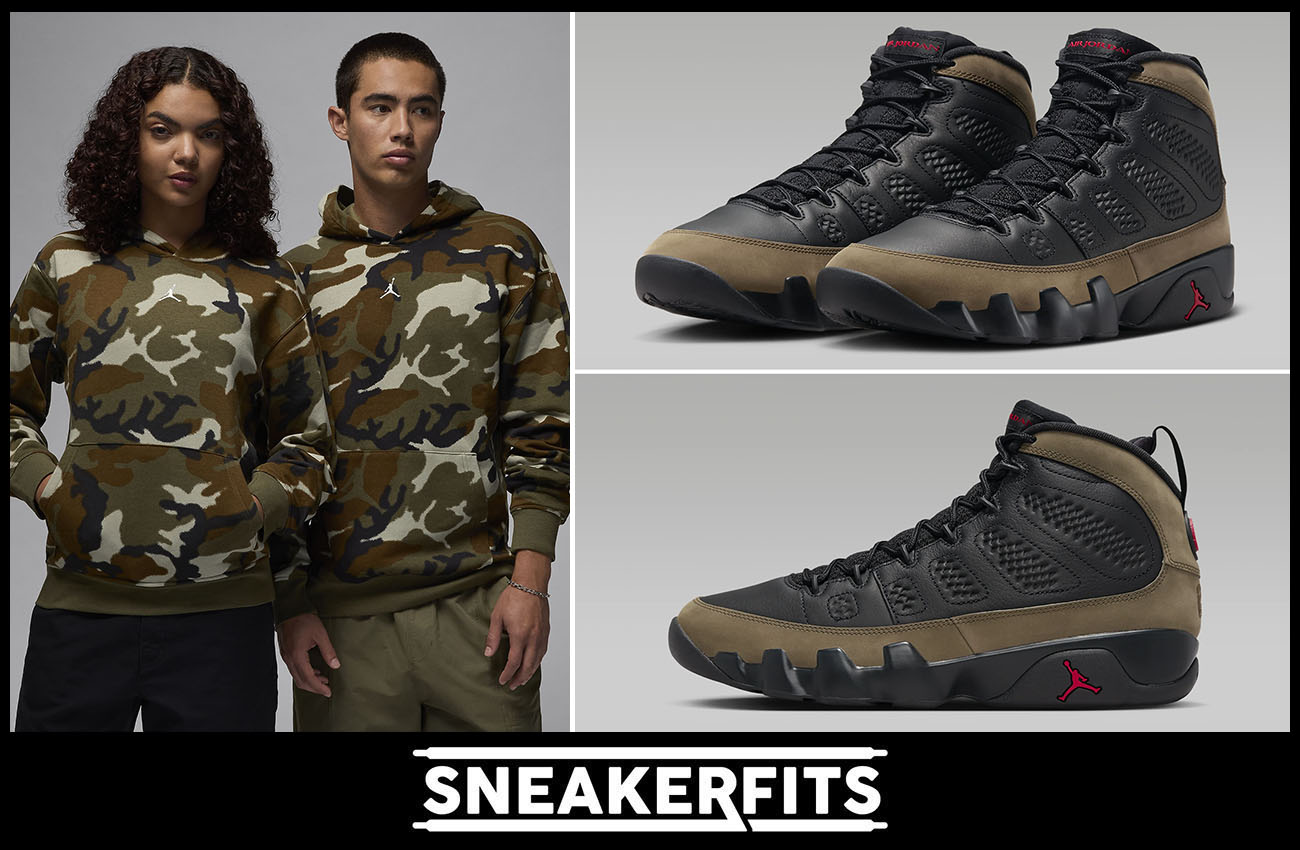 Air Jordan 9 Camo 2024 Hoodie Outfit Sneakerfits